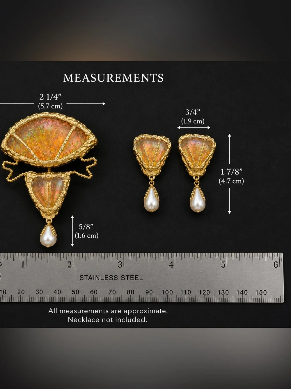 Gold-Tone Iridescent Shell Drop Earrings with Pearl Teardrop - Women